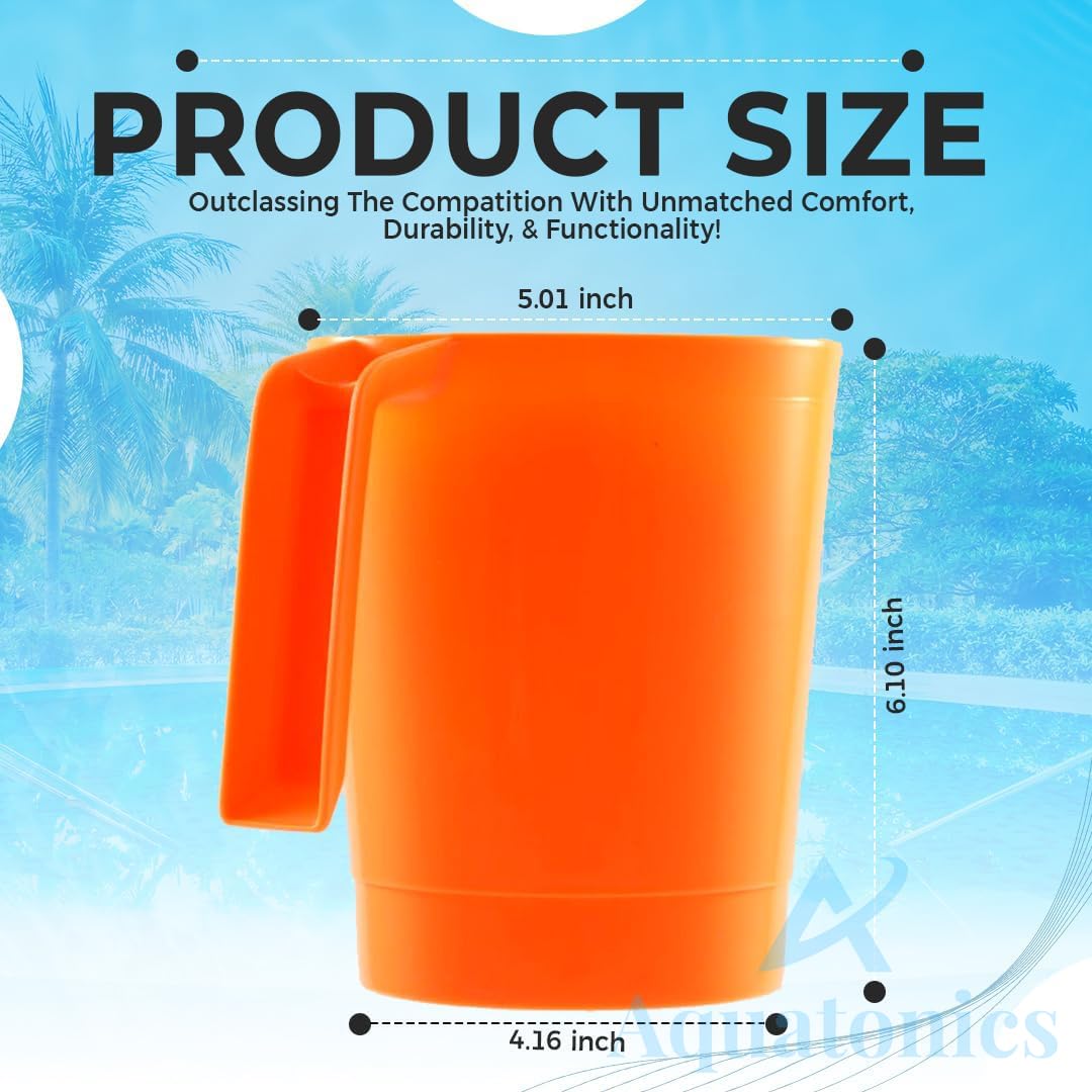 Heavy Duty Pool DE Filter Scoop –1 lb Measuring Cup for Pool Chemicals, Diatomaceous Earth Powder, Soda Ash, Stabilizer, Conditioner –Durable Plastic with EZ Grip Handle for Swimming Pool Maintenance