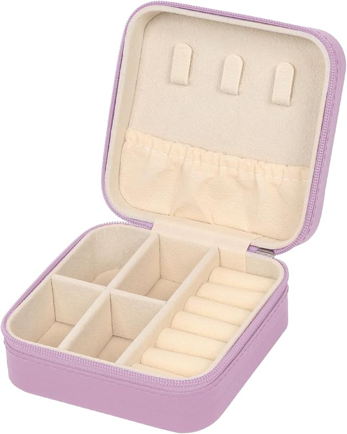 Travel Jewelry Case Small Jewelry Box Jewelry Organizer Storage Case Portable PU Leather Mini Jewelry Travel Case for Girls Womens Earring, Necklace, Rings,Bracelets