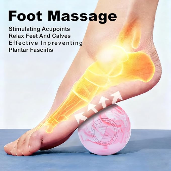 2PCS Massage Lacrosse Balls for Myofascial Release, SGS Certification, Massage Deep Tissue for Foot Back Shoulder Feet, Trigger Point Therapy, Relieving Muscle Pain (2 Pieces)