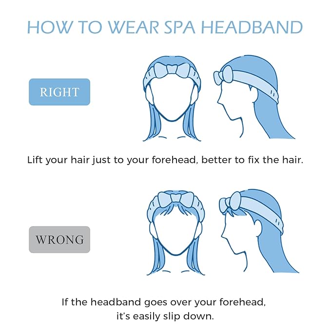 Fmeida Spa Headband and Wristband Set for Washing Face Skincare Headband Grey,3 Pack