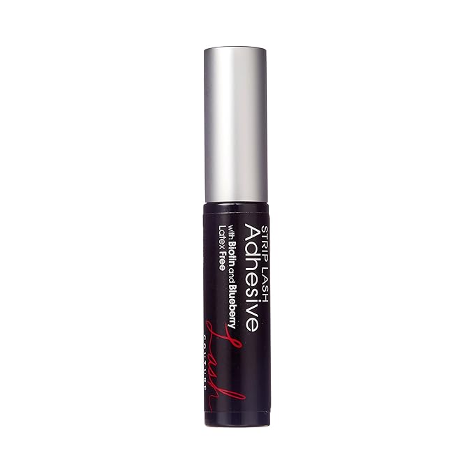 Kiss Lash Couture Super Strong Strip Lash Adhesive, Black, 0.17 Oz (5 g), 24 Hour Mega Grip Eyelash Glue for Clusters, Extensions & Strip Lashes, with Brush Applicator, Biotin-Infused, Latex-Free