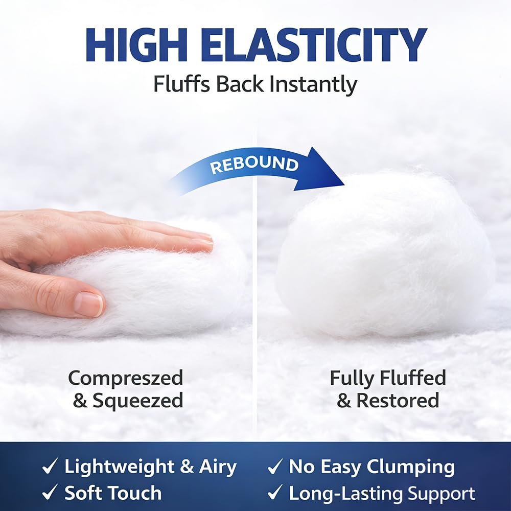 Welacer Polyfill Stuffing 19.2oz/544g for Small Crafts, Premium Polyester Fiber Fill for Stuffed Animals, Crochet Toys, Cushions & DIY Projects, Soft High Resilience, Machine Washable