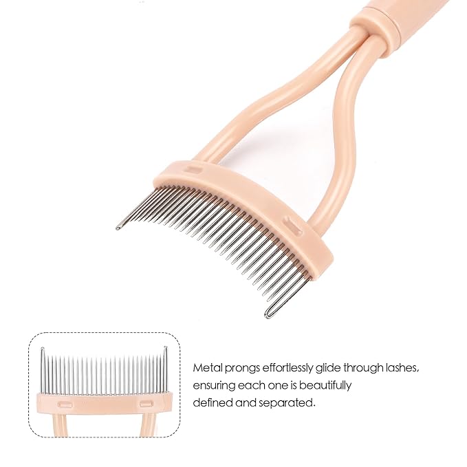 2 Pcs Eyelash Separator Tool Mascara Brushes Eyelash Comb Lash Separator Definer for Combing, Separating Lashes - Apricot Pink