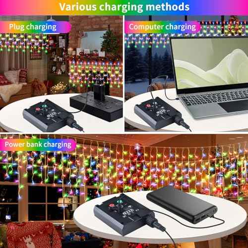 Solar Christmas Lights Outdoor, 66+16Ft 660LED Multicolor & Cool White Dual Color Changing Icicle Lights 2400mAH Connectable Rechargeable Dimmable Remote 8 Modes for Xmas House Roof Holiday Party