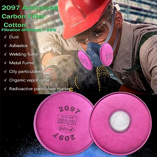6PCS(3Pack) 2097 Particulate Filter Installed on Filter Retainer Replacement for 6000 6200 6800 7000 FF-4