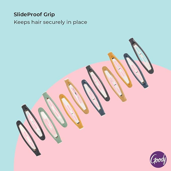 Goody Hair Snap Clips, 12 Count, Pack of 2 | Epoxy Contour | Assorted Colors | Snap Into Place | For All Hair Types