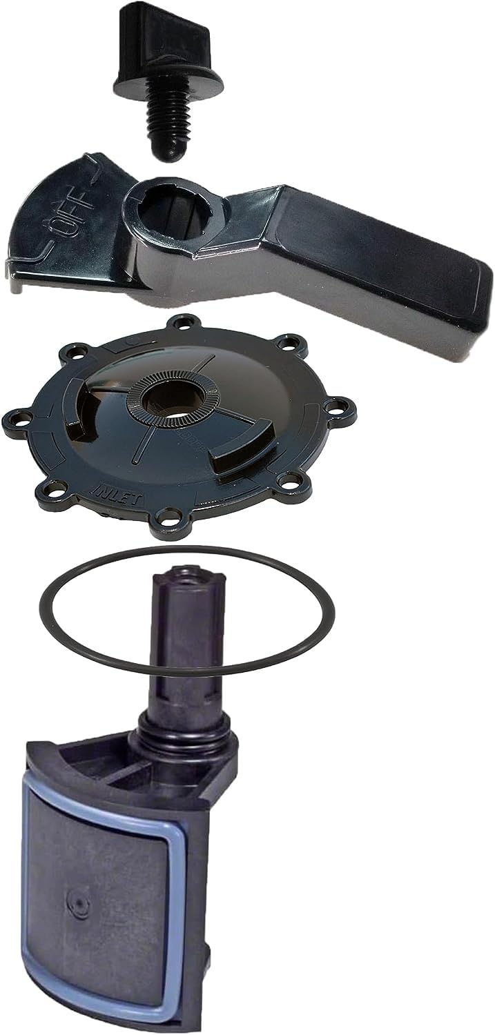 ATIE 2-Port/3-Port Pool Valve Rebuild Complete Kit Compatible with Jandy 2-way/3-way 4715, 4716, 4717 Valve and Gray Valves with Diverter Valve 4720, Cover 4606, Handle 7433 (2 Pack)