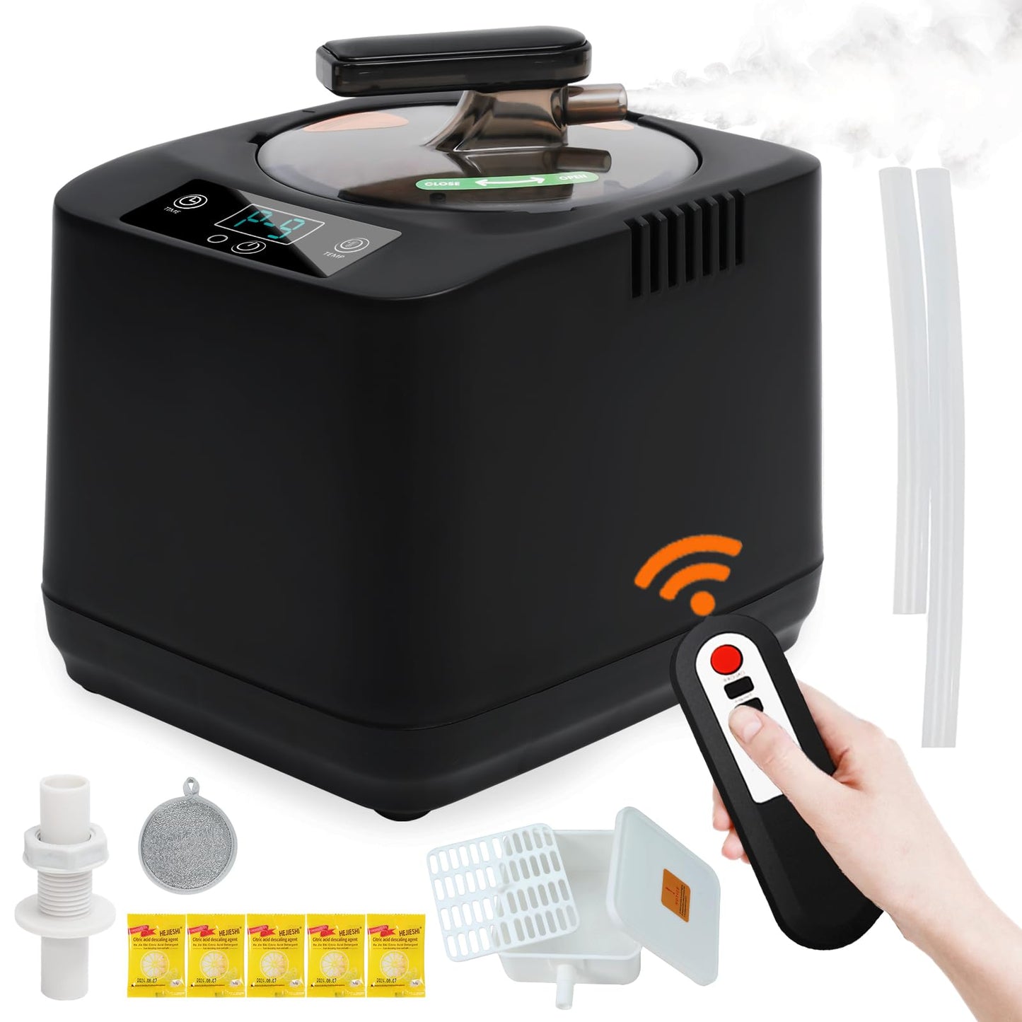 Portable Sauna Steamer Machine with Remote Control, 3L 1200W Upgrated Steam Generator for Sauna, 9 Levels, 120 MIN Timer, for Home Spa Sauna Accessories