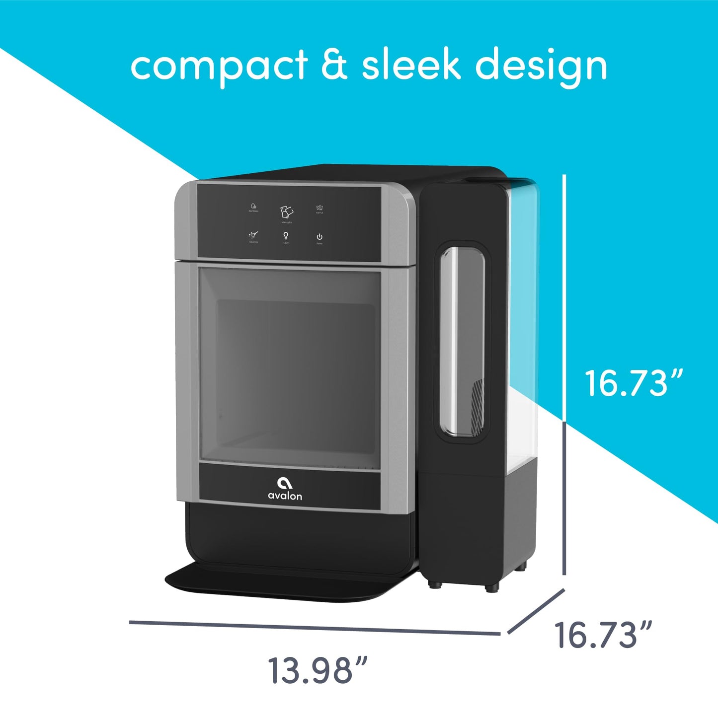 Avalon Nugget Ice Maker Chewable Ice 38 lbs Per Day, One Click Operation, Large Ice Storage, 1 Gallon Water Tank