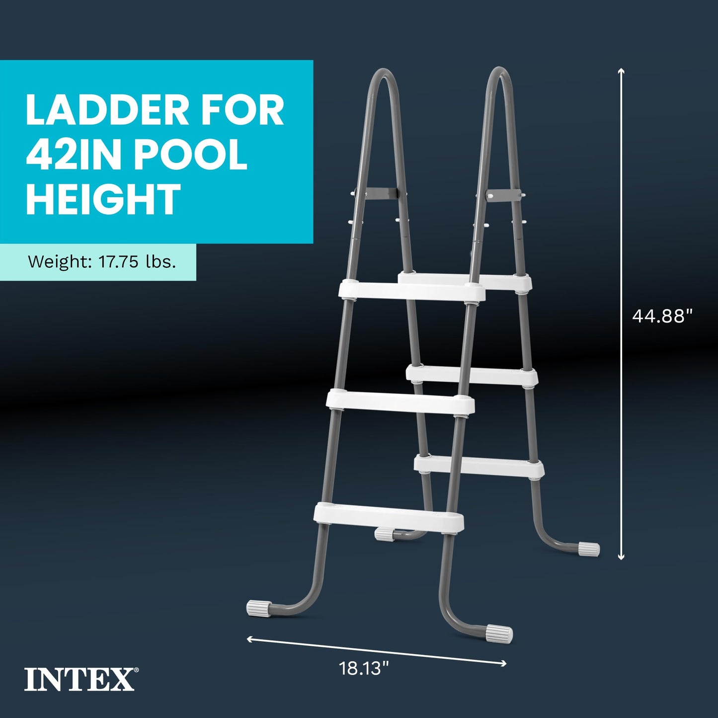 Intex Above Ground Steel Frame Swimming Pool Ladder for 42-in. Wall Height Pools