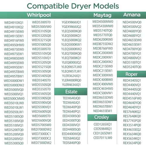 Dryer Heating Element Kit for whirl-pool WED5010LW0 WED5010LW1 WED7000DW2 WED5200VQ0 LER4634JQ0 LER3624PQ0 LER5636EQ3 LER4634PQ0 WED5540SQ0 WED5600SQ0 WED4900XW2 WED5100VQ0