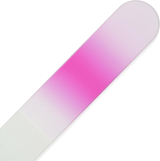 Mont Bleu Rainbow Crystal Nail File in Black Pouch - Czech Tempered Glass - Handmade in Bohemia (Czech Republic)