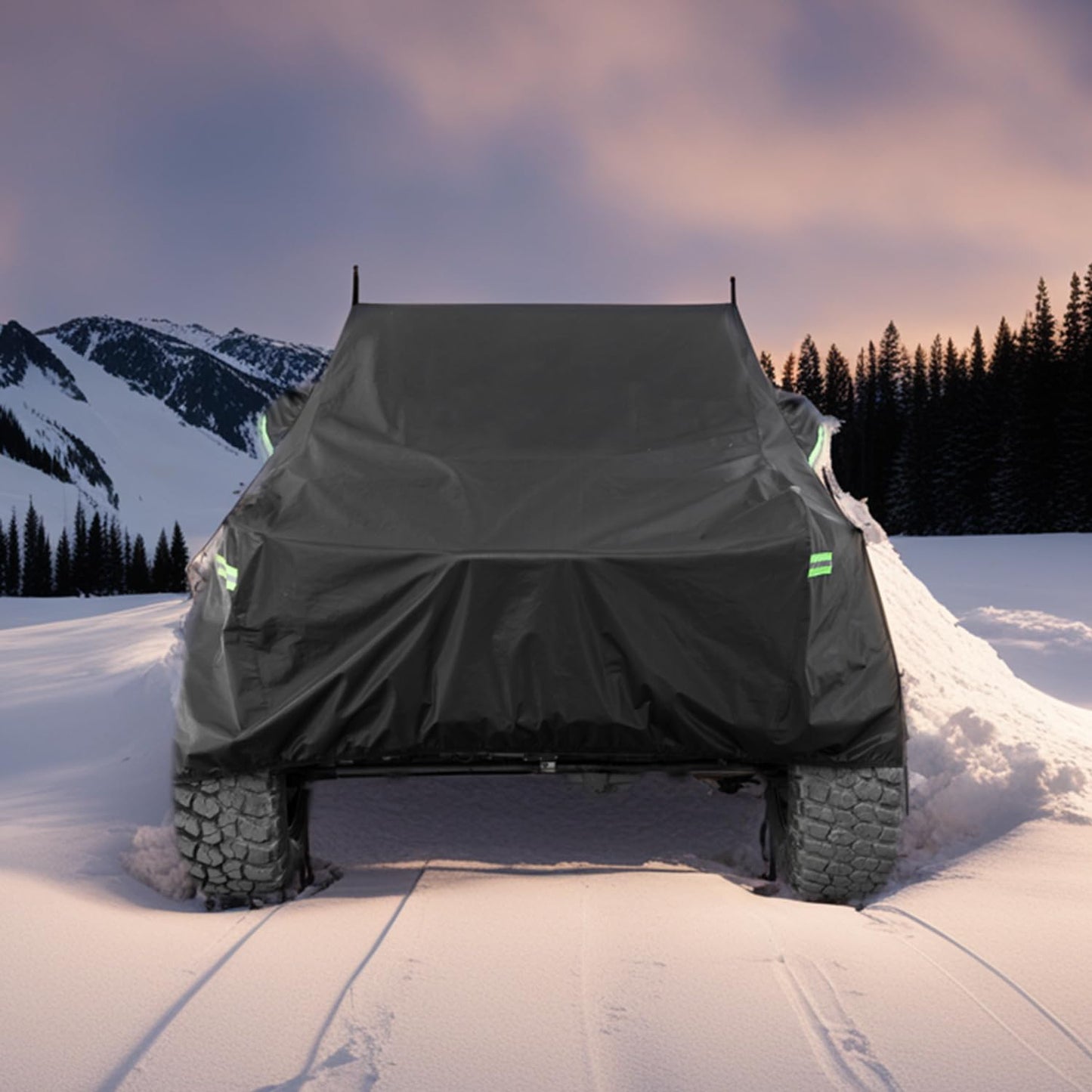 Morhept Waterproof Cover for Jeep Wrangler JK JL CJ YJ TJ 4 Door 1987-2026 Outdoor Sun Rain Wind Snow Protection Dustproof Covers with Driver Door Zipper Black