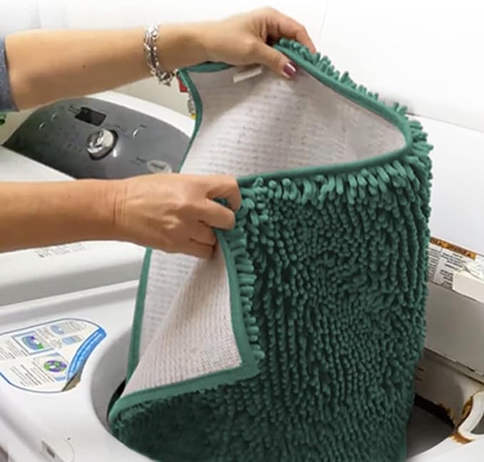 Muddy Mat® | Super Absorbent Door Mat Indoor, Microfiber Quick Dry Chenille Entryway Rug, Non-Slip Front Door Mat, Indoor Mats for Entryway, Machine Washable Pet Rug, Seafoam Green 35"x24"