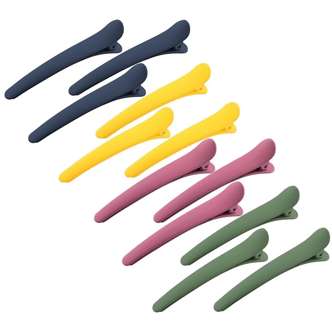 YISSION 12 PCS Hair Clips for Styling Sectioning, 3.1 Inch Matte Alligator No Crease Duck Billed Hair Clips, Hair Barrettes for Women Girls