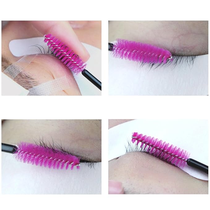 G2PLUS 100PCS Disposable Eyelash Brushes, Rose Mascara Wands Applicator Makeup Kits, Eyelash Spoolies Brushes for Eyelash Extensions and Eyebrows