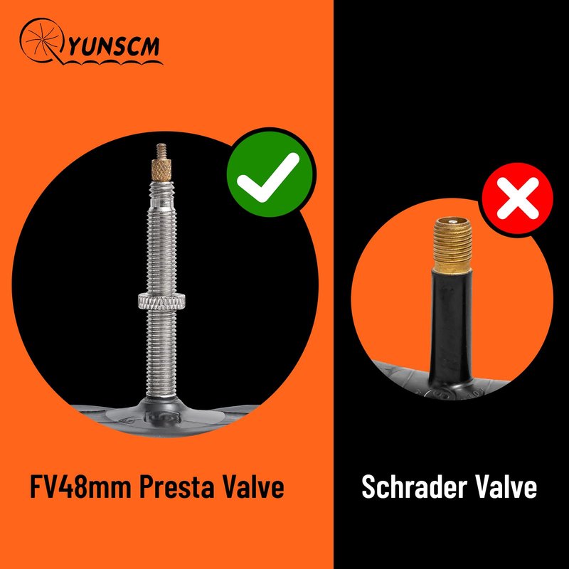 2-PCS 26'' Heavy Duty 26x1.75/1.95/2.10/2.125/2.25 Bike Tubes FV48mm Presta Valve 45/57-559 Bicycle Tubes Compatible with 26 x 1.75 26x1.95 26x2.0 26x2.10 26x2.125 26x2.20 26x2.25 Bike Tire Tubes