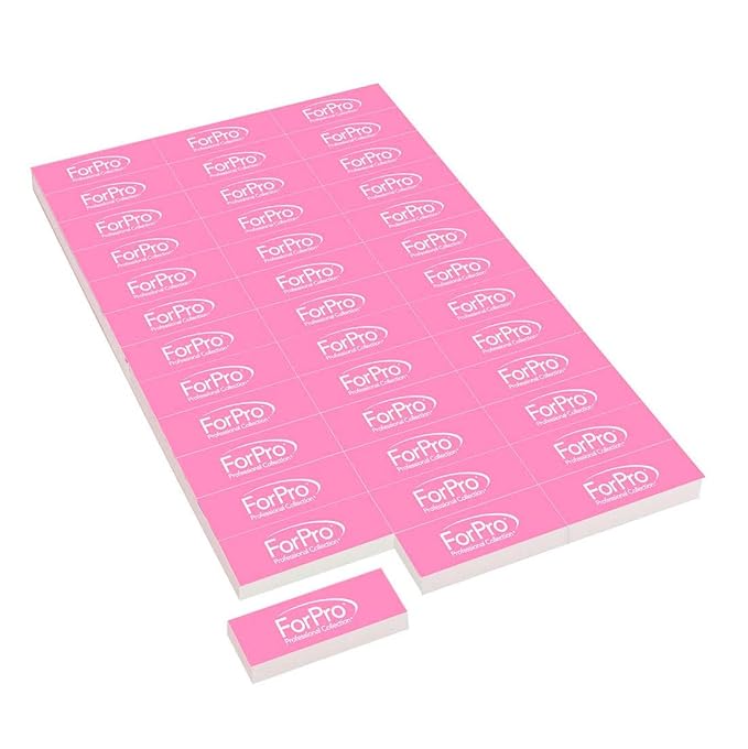 ForPro Professional Collection Sparkle Mini Buffer Sheet, Pre-Cut, Double-Sided Manicure & Pedicure Nail Buffers, Pink 400/White 4000 Grit, 39-Count (Pack of 6)