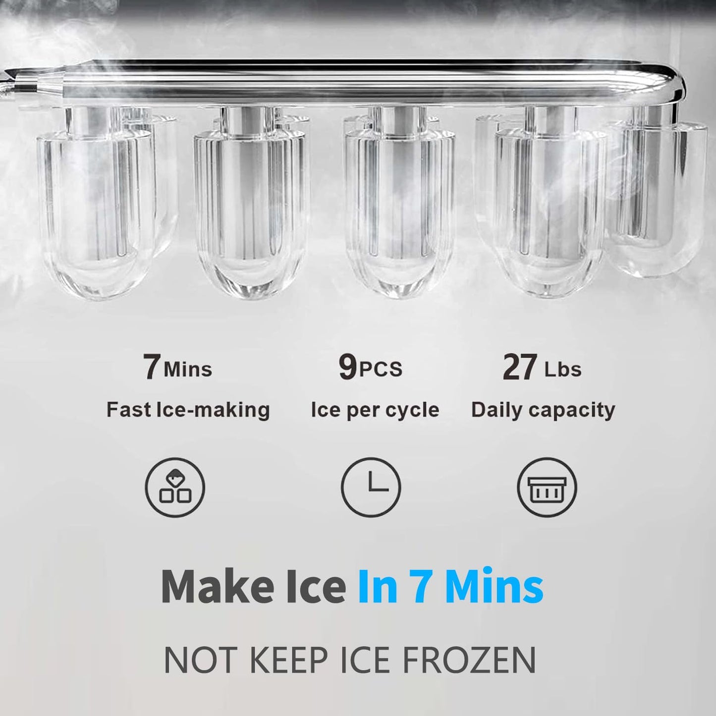 SOOPYK Hot and Cold Water Dispenser with Ice Maker for 5 Gallon Bottle Water Cooler Dispenser Built-in Ice Maker 27 lbs in 24 hrs with Child Safety Lock