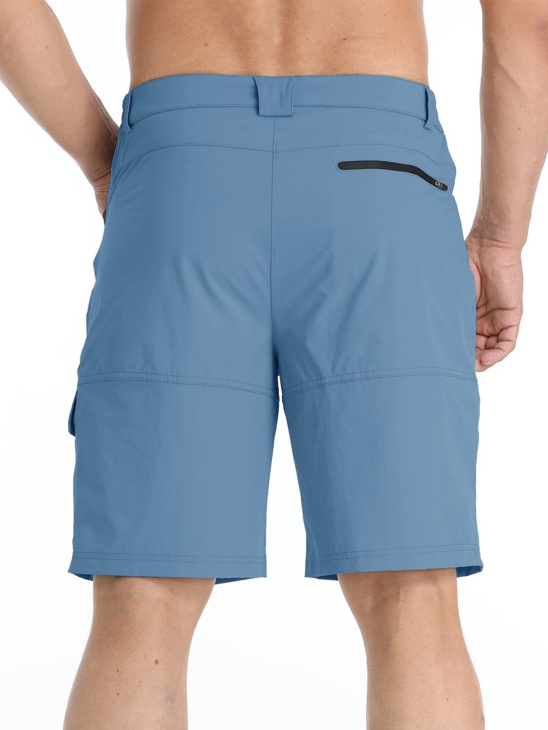 TACVASEN Men's Casual Shorts Lightweight Quick Dry Cargo Hiking Tactical Shorts Golf Dress Outdoor Summer with Pockets Light Blue 38