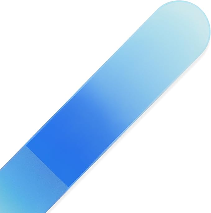 Mont Bleu Rainbow Crystal Nail File in Black Pouch - Czech Tempered Glass - Handmade in Bohemia (Czech Republic)