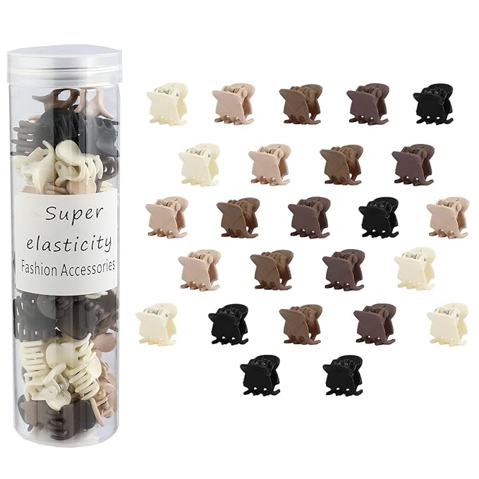 50Pcs Small Matte Hair Claw Clips, Mini Clips for Girls Women - Cute Tiny Claws for Thin Hair, Strong Grip, Neutral Color for Birthday, Christmas, Party Gifts