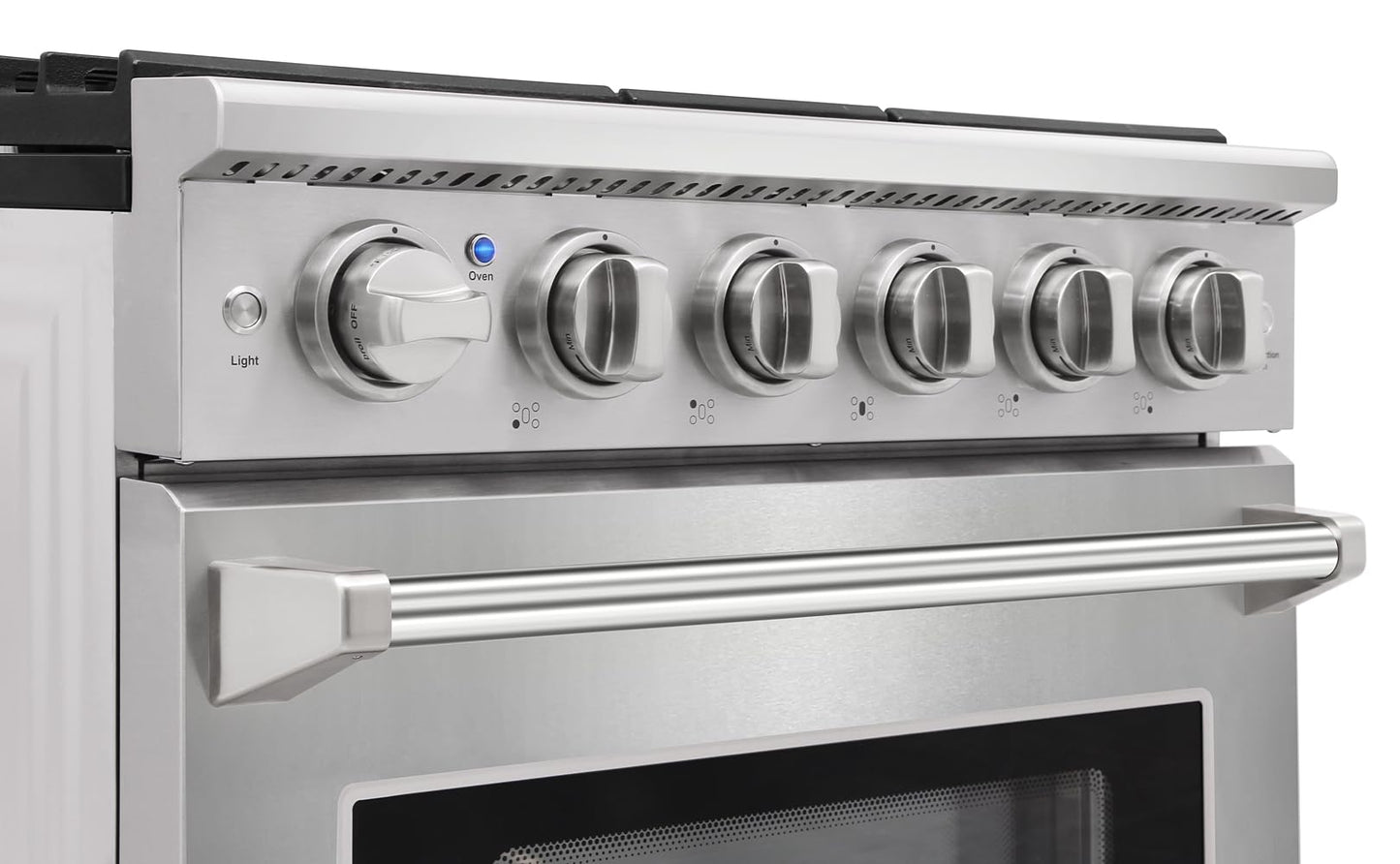 KOSTCH 30 inch Professional Freestanding Pro-Style Natural Gas Range or Liquid Propane Gas Range with 5 Burners, 4.55 cu.ft. Oven Capacity, in Stainless Steel - KOS-30RG03M (Stainless Steel)