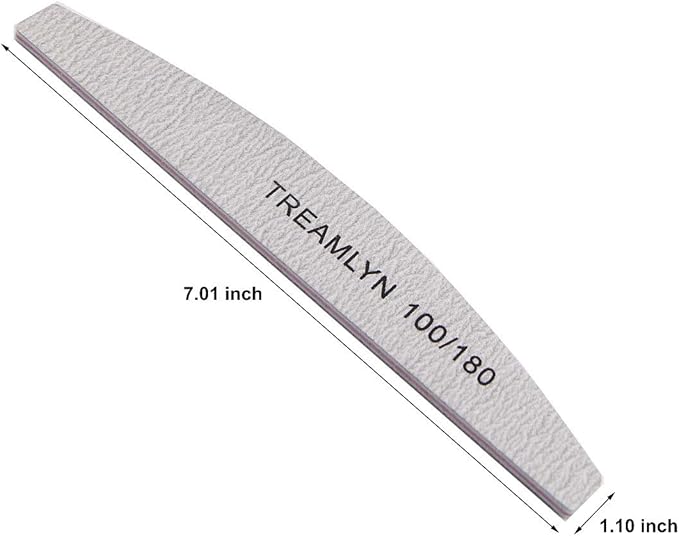 10 Pcs Rough Nail File 100/180 Grit, Heavy Duty Nail Files for Acrylic/Natural Nails, Emery Boards for Nails, Strong Finger Nail Filler, Coarse Nail File for Home and Salon Use