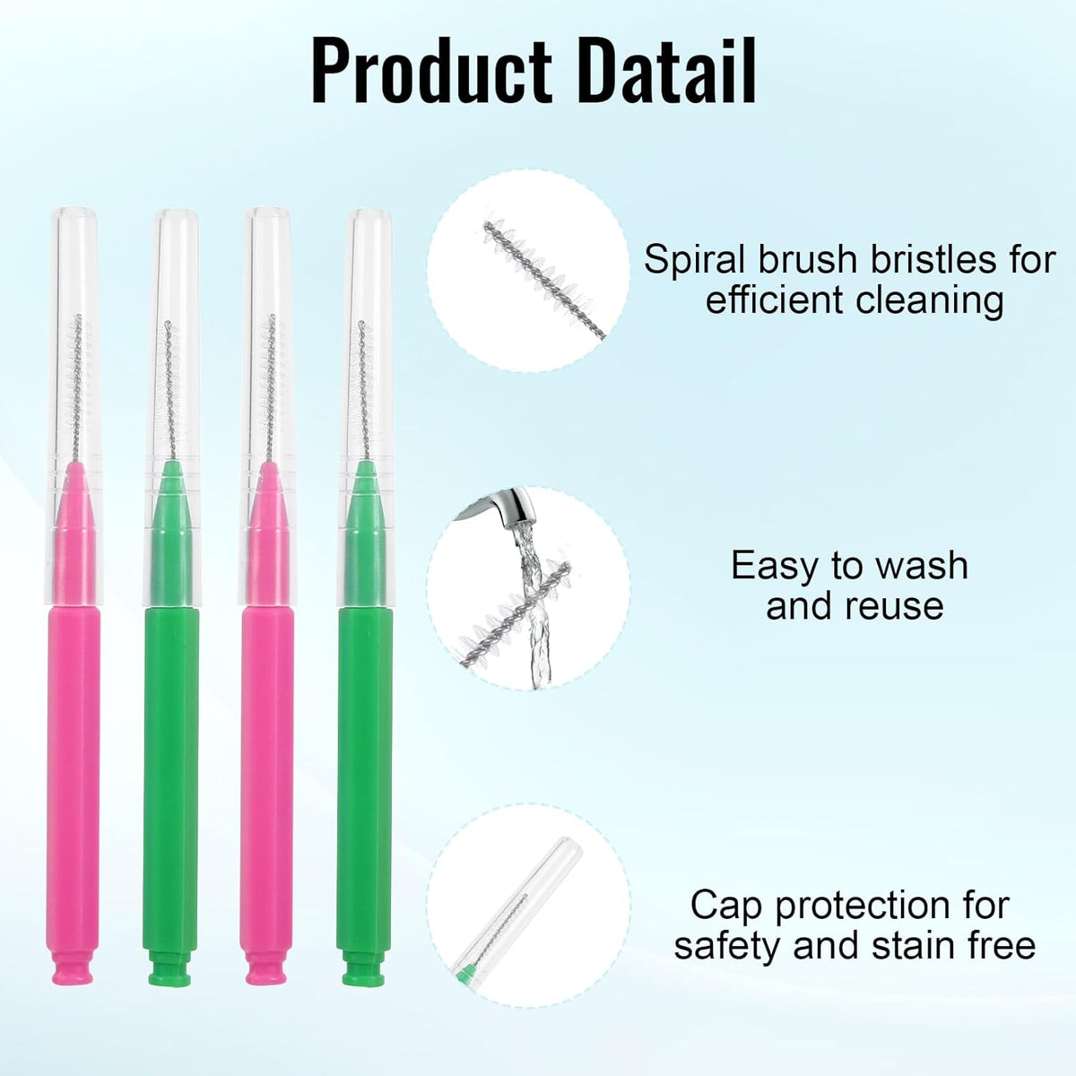 50pcs Shower Head Cleaning Brush, Denser Spiral Bristles Shower Head Cleaner Picks, Tiny Crevice Cleaning Brush for Small Holes, Nozzle Unclogger Pipe Cleaners Household Clean Tools Anti-Clogging