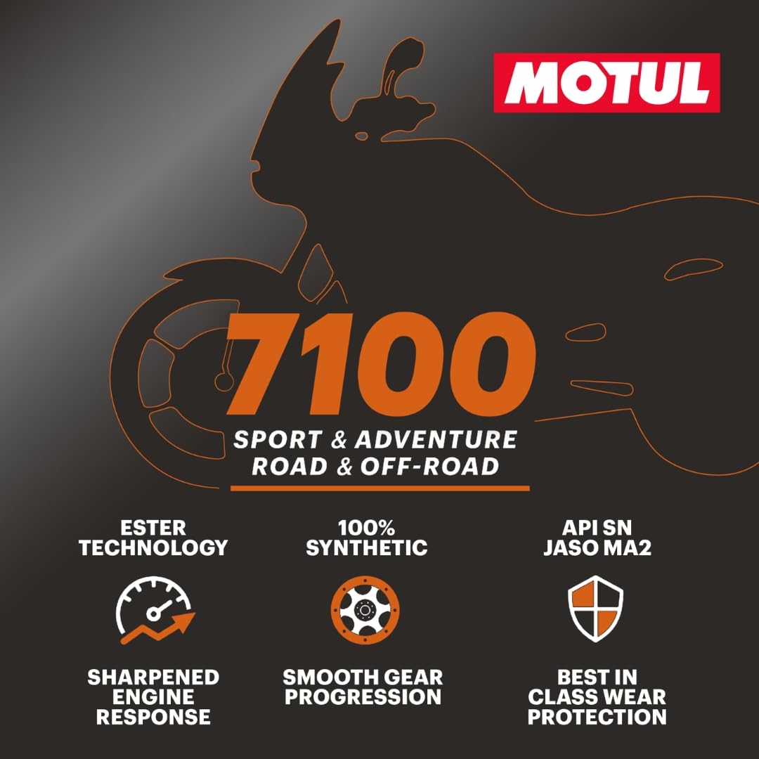 Motul 104299 7100 15W-50 Motor Oil Full Synthetic Motorcycle Engine Lubricant