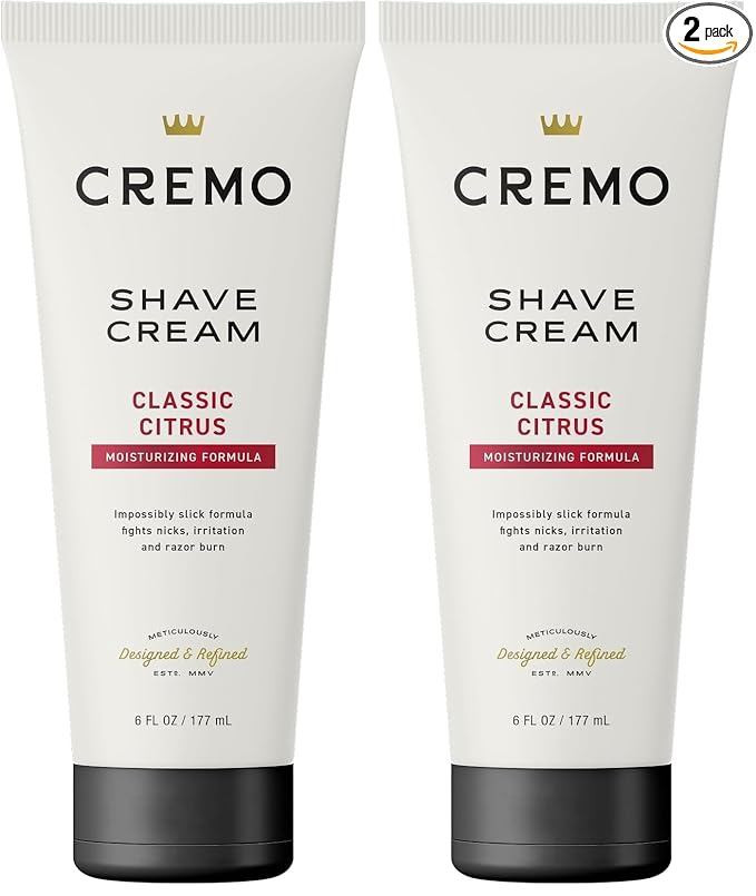 Cremo Shave Cream, Barber Grade | Original | Fights Razor Burn | 6 Fl Oz | Pack of 2