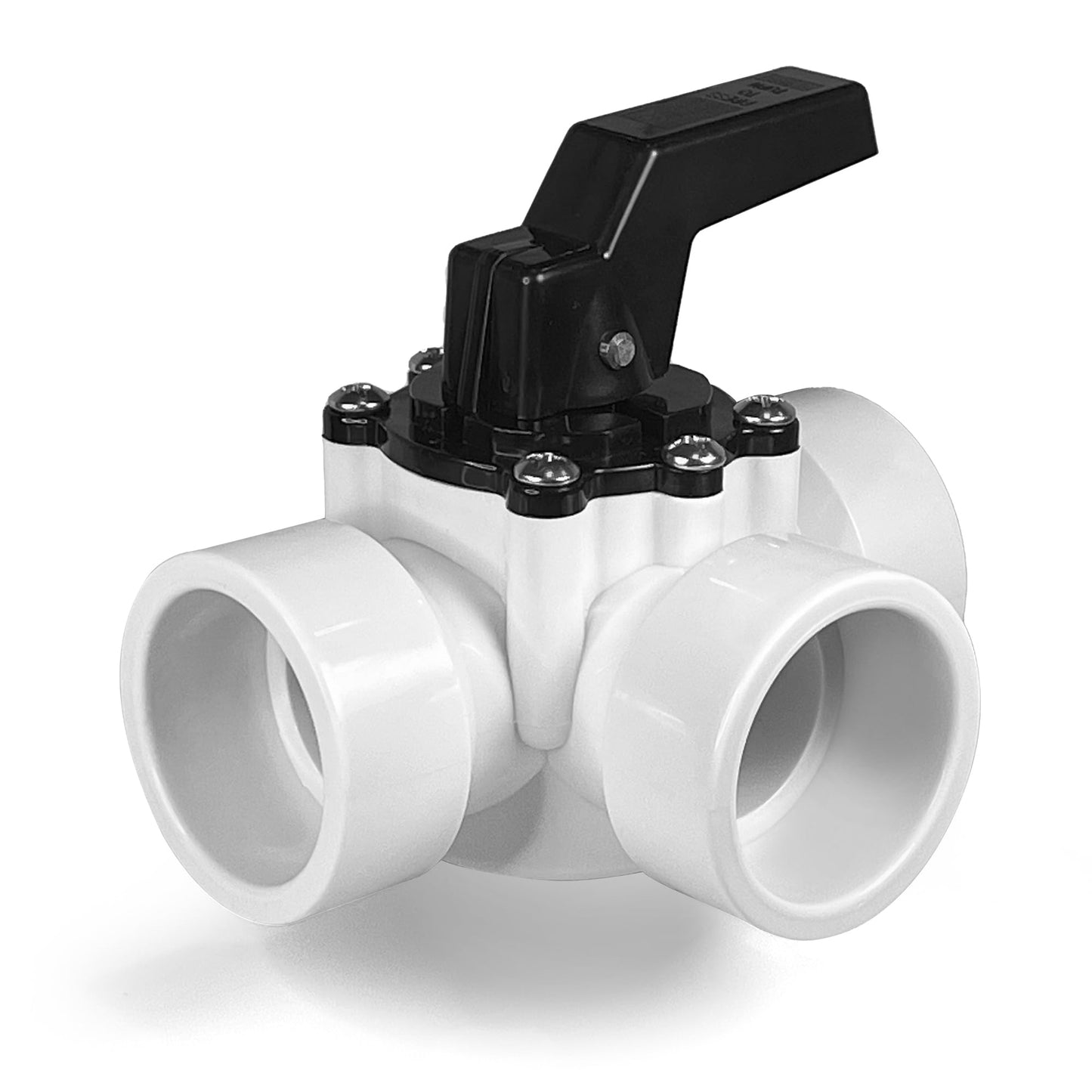 Fibropool Swimming Pool Diverter Valve - 1 1/2 Inch - 3 Way - Replacement Slip Valve for Pools and Spas White