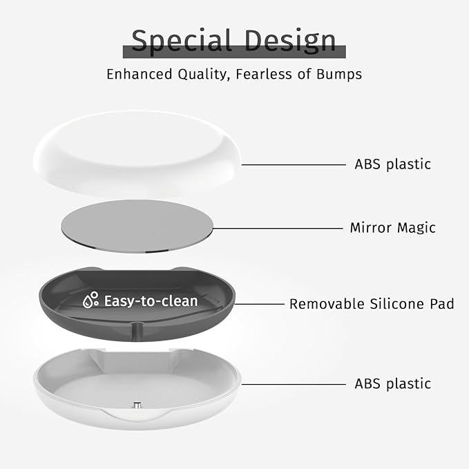 2 Pack Retainer Case with Mirror, Compatible with Invisalign, Slim Aligner Case for Travel, Includes Removal Tools, Seaters & Brush, Magnetic Secure Closure Retainer Box - White