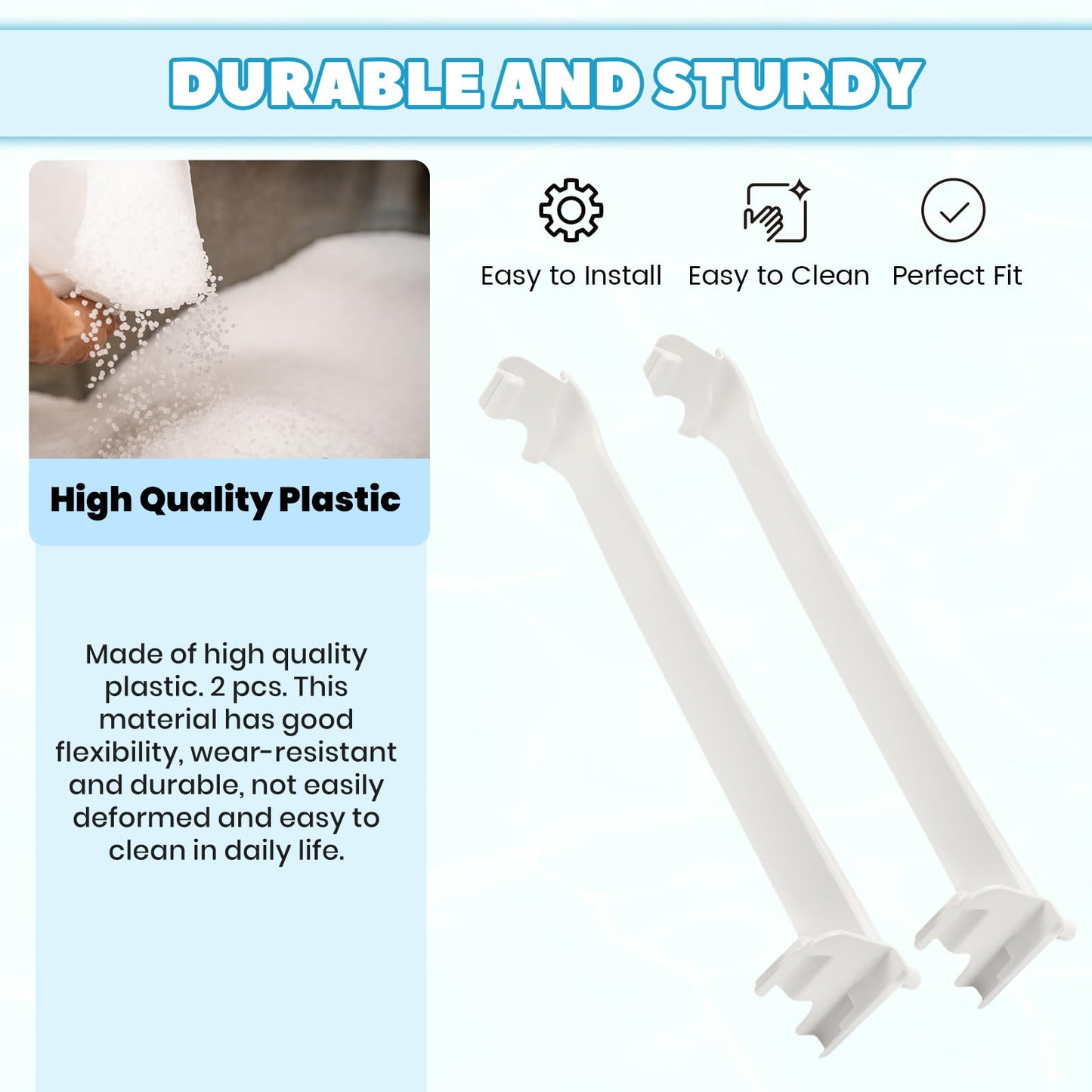 Kojem 240534701 240534901 Replacement Refrigerator Door Shelf Rail Compatible with Frigidaire Kenmore Refrigerator Rack Bar White (1X 240534701, 1X 240534901)