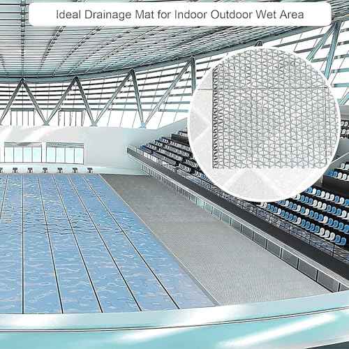 jxgzyy 35.43'' x 78.74'' Drainage Non Slip Mat Commercial Floor Mat PVC Bathroom Pool Floor Mat Mesh Big Hollow Door Mat Roll for Swimming Pool Shower Room Bathroom Indoor Outdoor Wet Area