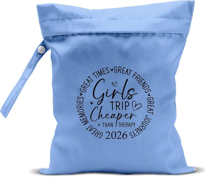 Girls Trip Gifts Wet Dry Bag, Beach Bag Wet Bag Favors, for Swimsuit Toiletry Travel Essentials For Women Aloha Bags, Beach Travel Gym Laundry bags for Dirty Diaper Swimsuit Gifts (Blue)