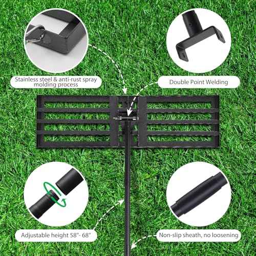 Pragmatist Lawn Leveling Rake, 34"x9.4" Leveling Rake 68" Leveler Tool Big Lawn Leveler Stainless Steel Landscaping Tool for Garden, Golf Lawn, Farm, Pasture, Yard Tool