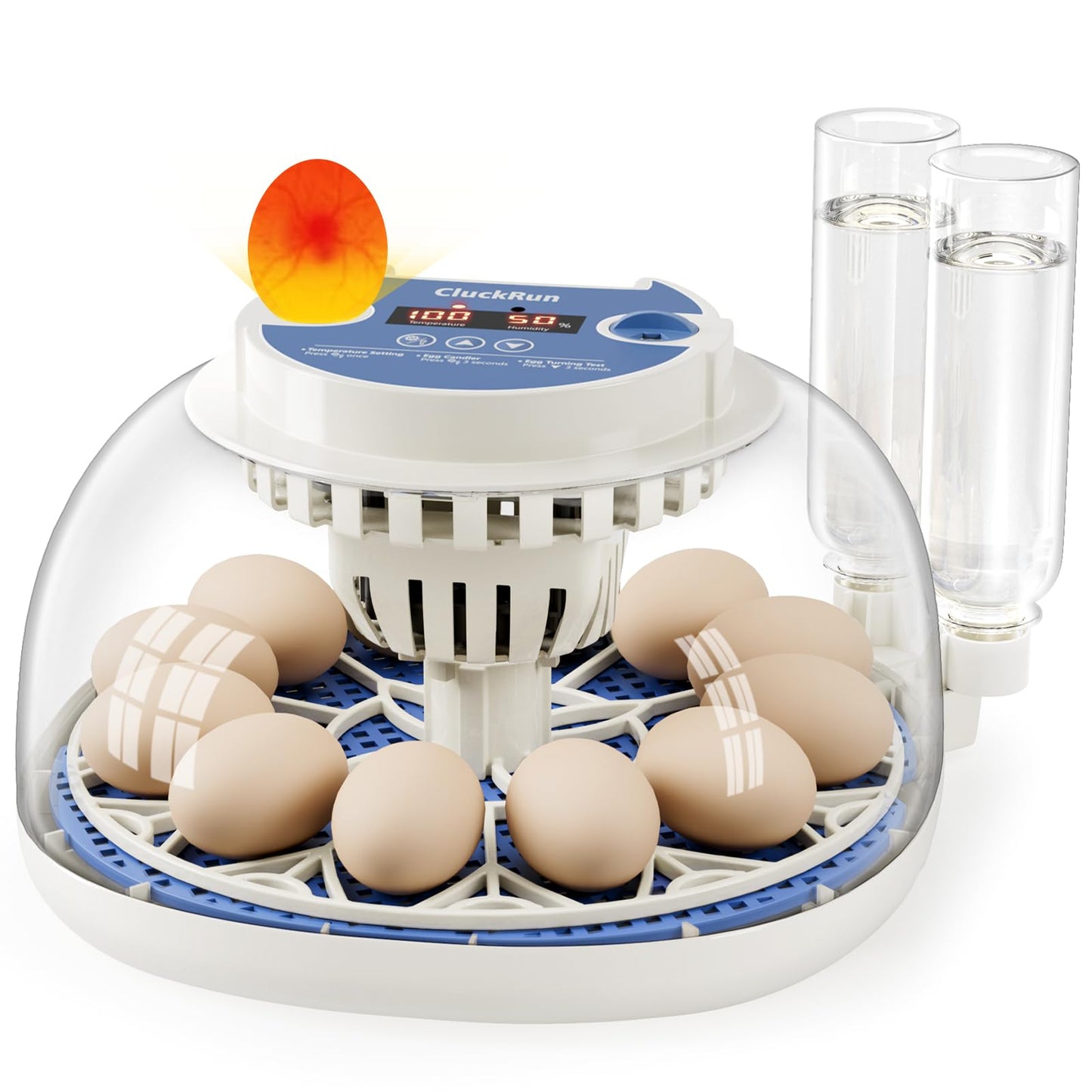 12 Egg Incubators for Hatching Eggs, Temperature and Humidity Control, Automatic Egg Turning, Egg Candler, Automatic Water Refill, for Chicken, Quail & Duck Eggs, Perfect for Home, Farm, Classroom