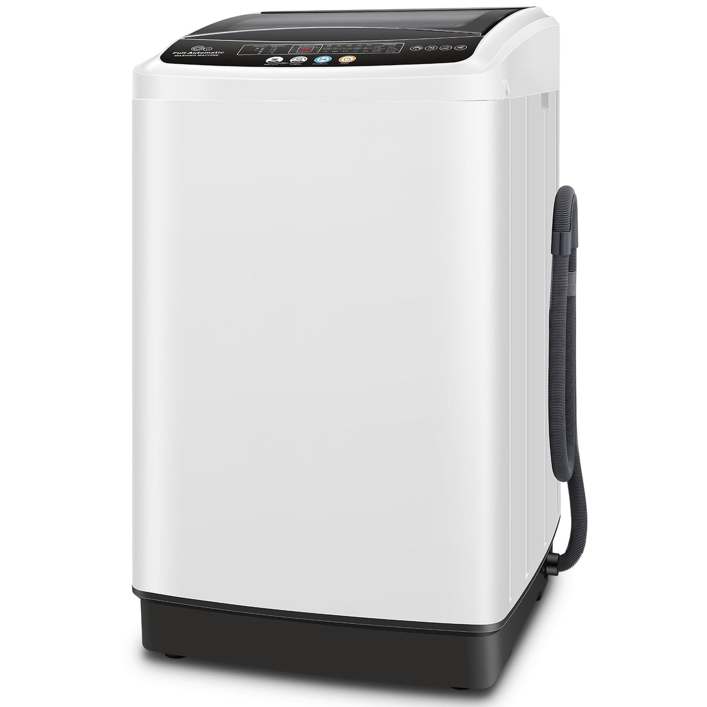 Nictemaw Portable Washing Machine 20Lbs Portable Washer Machine with 10 Programs 8 Water Levels, 2.8 Cu.ft Washer and Dryer Combo with Drain Pump, Compact Laundry Machine for Apartments- Glass Cover