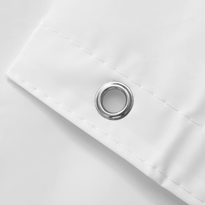 Barossa Design White Shower Curtain Liner - Premium PEVA, BPA & PVC Free, No Chemical Smell, Lightweight Shower Curtain with 3 Magnets, Metal Grommets - White, Standard Size (Pack of 2)
