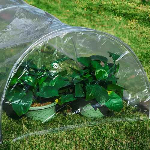 CARTMAN 8x10 Feet Clear Vinyl Tarp, Super Heavy Duty 20 Mil Transparent Waterproof PVC Tarpaulin with Brass Grommets - for Patio Enclosure, Camping, Outdoor Tent Cover, Porch Canopy