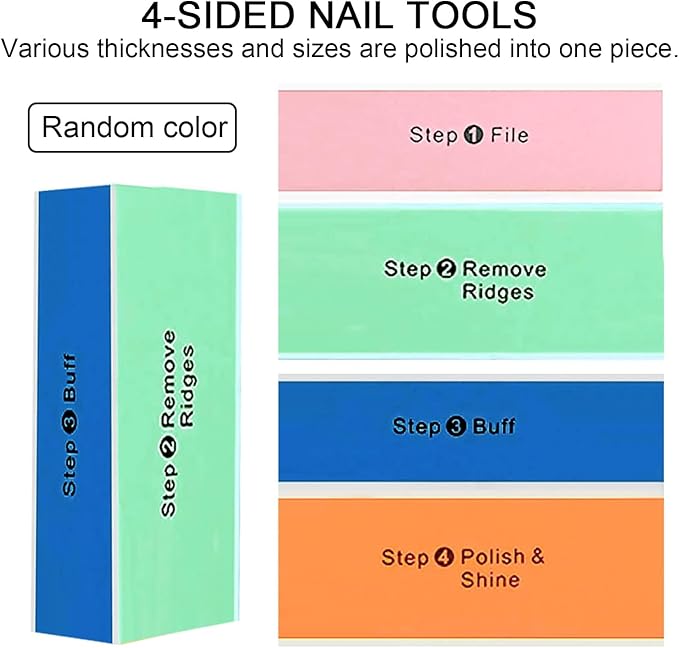 Soft 'N Style 4 Way Shiny Block / 4 Step Buffing Block Shine Nail Buffer 3 pcs