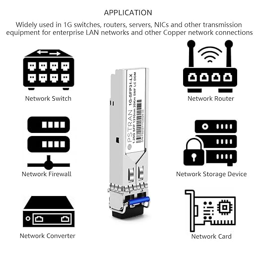 OPSTRAN 1000BASE-LX/LH SFP Optical Transceiver Module Compatible with D-Link DEM-310GT 1310nm 20km DOM Duplex LC SMF 4 Pack