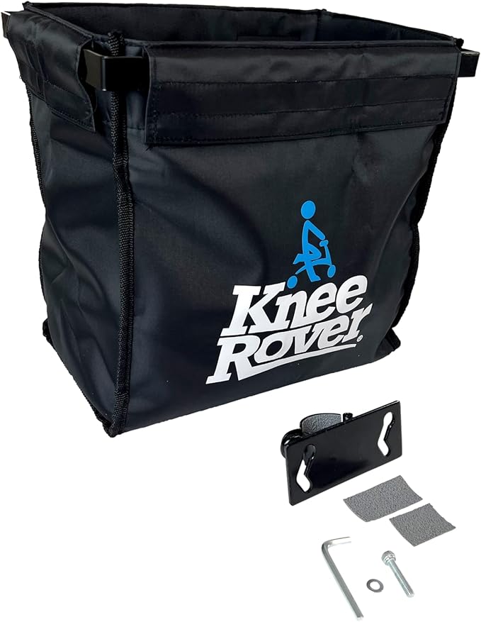 KneeRover Deluxe Knee Scooter Basket Accessory with Large Capacity - Knee Rover Basket Attachment Includes Universal Bracket Mount - Fits Most Knee Scooter Walker Models