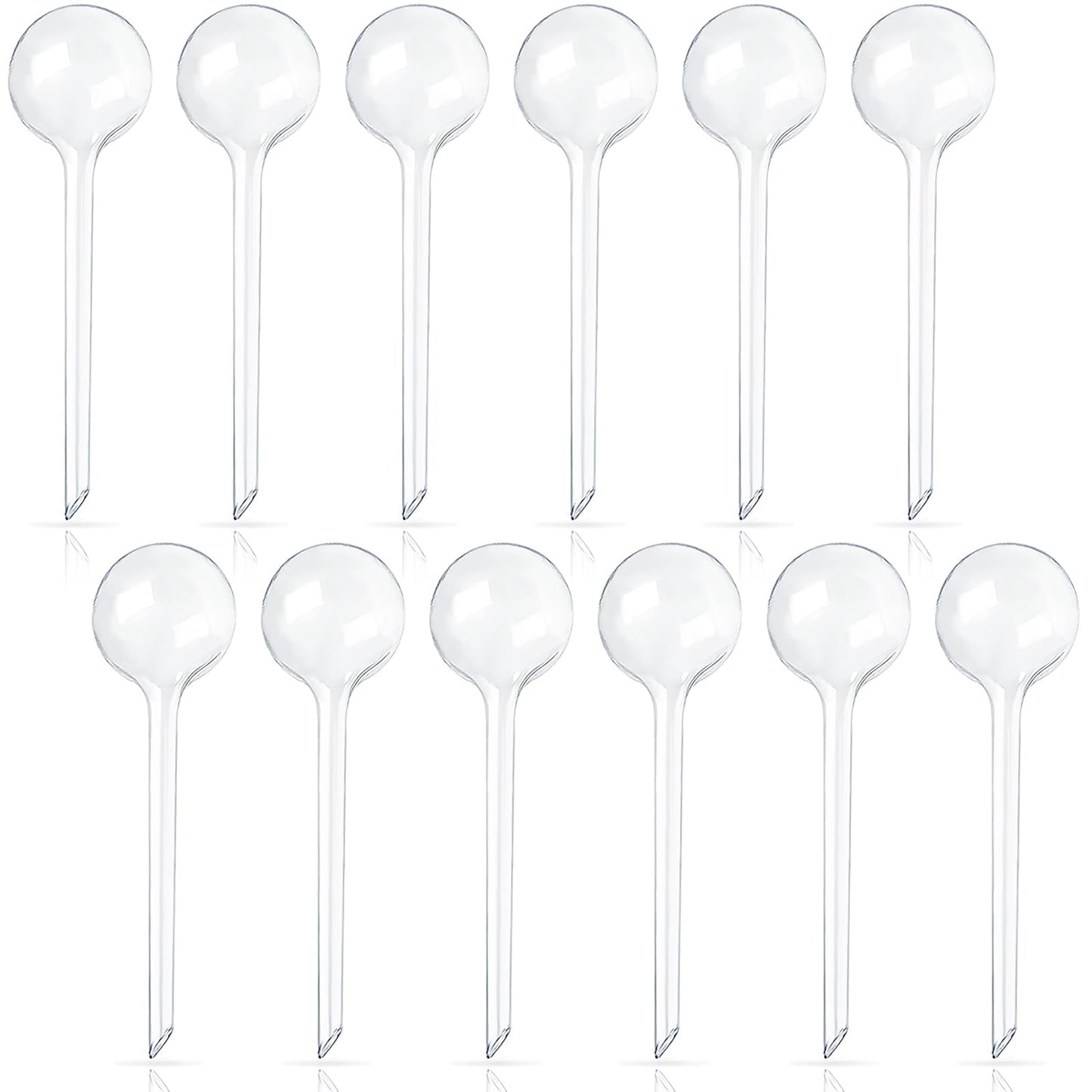 Pynqdfu 12 Pcs Large Plastic Self-Watering Bulbs,Clear Automatic Watering Globes,Clear Automatic Watering Bulbs for Plants,Graden,Flowers