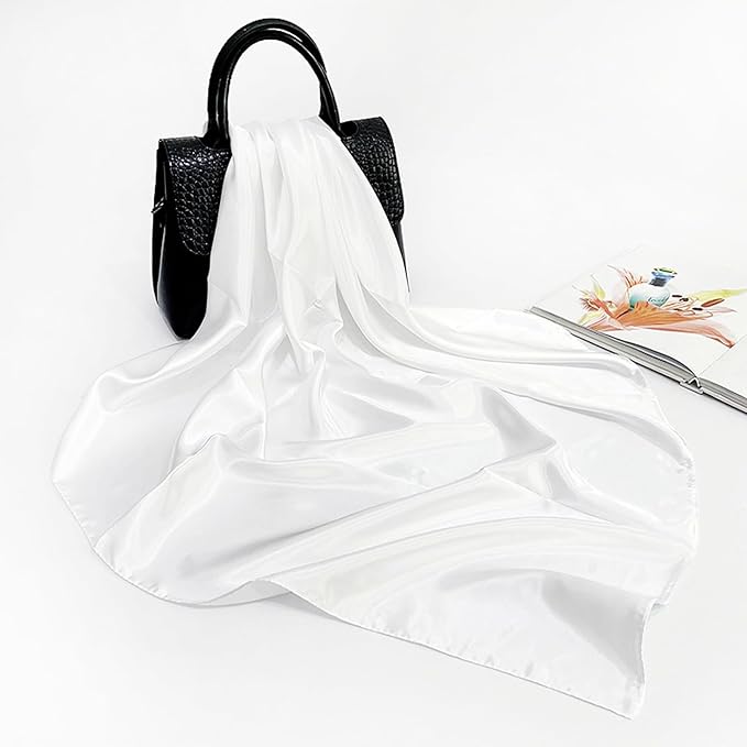 vimate 35" Square Silk Like Head Scarf - Women's Fashion Satin Scarf Bandana for Hair Wrapping at Night.