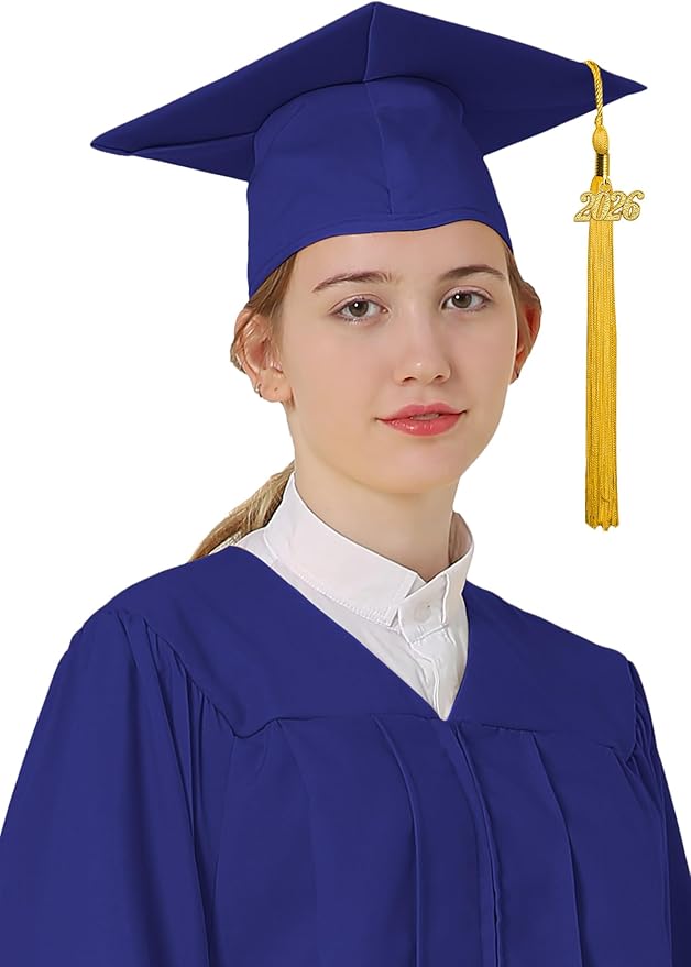 GraduatePro Matte Graduation Cap with 2026 Tassel for Adults High School and Bachelor Master 12 Colors
