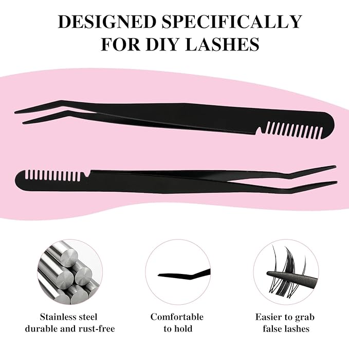 Mayhug Lash Bond and Seal with Lash Glue Remover and Tweezers for Lash Extension Clusters Fast Removal, Waterproof Eyeash Glue Lash Extension Remover Lash Applicator Tools for Beginners
