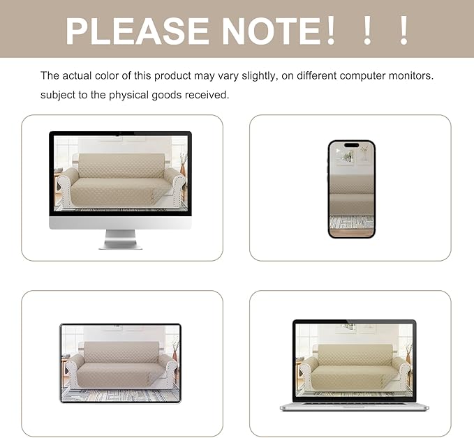 Reversible Oversized Sofa Covers Couch Cover Furniture Protector for Dogs Elastic Straps Water Resistant(XLSofa,Sand/Beige)