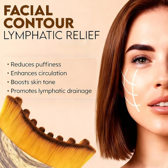 Aeki Lymphatic Contour Face Brush - Reduces Puffiness & Restores Definition, Aeki Lymphatic Face Brush, 100% Gentle & Soft on Skin | Naturally Sculpted Look,Aekii Facial Brush (3 Set)